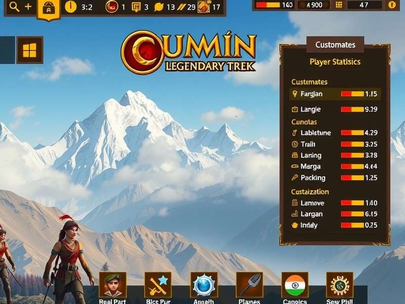 Cumin Legendary Trek gameplay screenshot showing Himalayan landscape